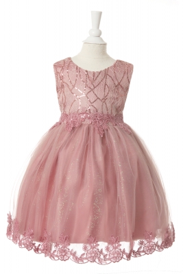 Girls Dress Style 10006 - Beautiful Sleeveless Infant Dress with Sequins and Glitter in Choice of Co